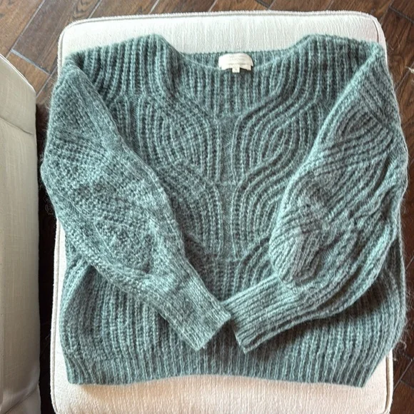 Sezane Teal (Green/Blue) Crew Neck Sweater - Picture 5 of 6
